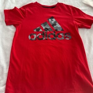 Adidas Kids Red Camo Logo Tee